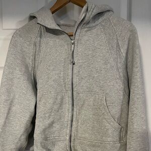 Women’s Gray Zip Up Hoodie.  Light Gray Lululemon Zip Up.  Size Small.  Cropped